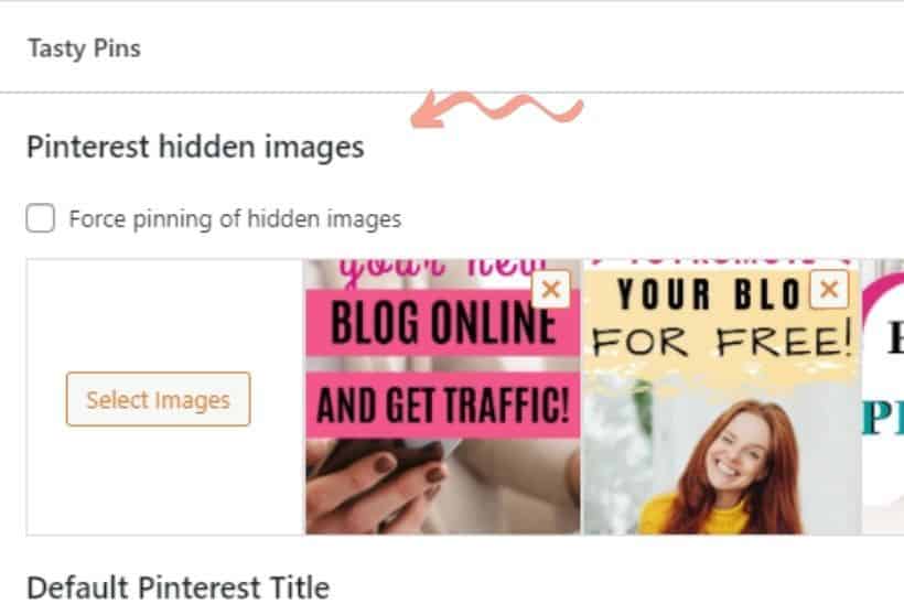 Tasty Pins Force hidden images