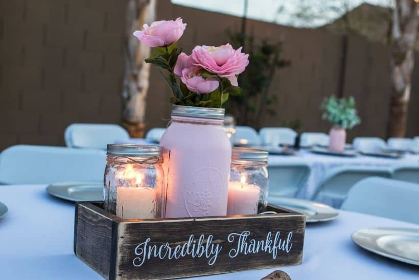 mason jar craft in table