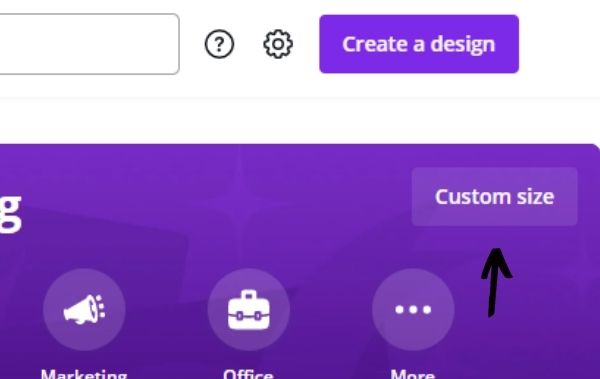 Choose a custom size on Canva