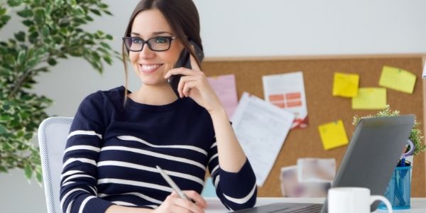 woman talking on phone