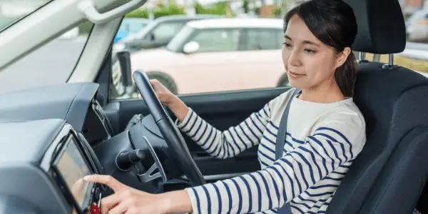 woman in car