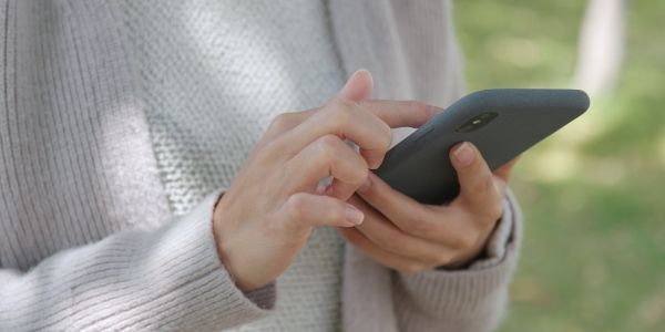 woman using book apps