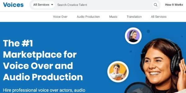 Voices website for audiobook narrators