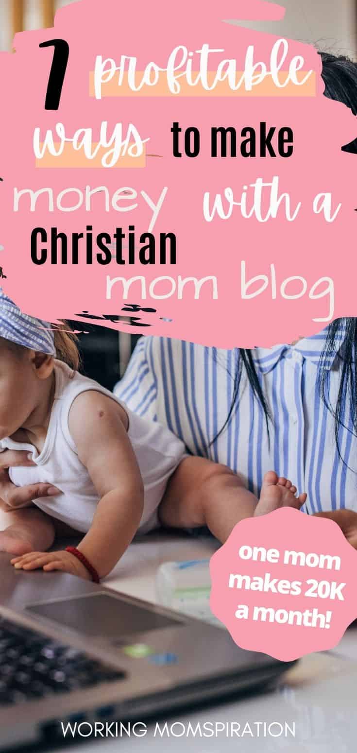 christian mom working on blog