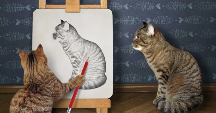 cat drawing another cat